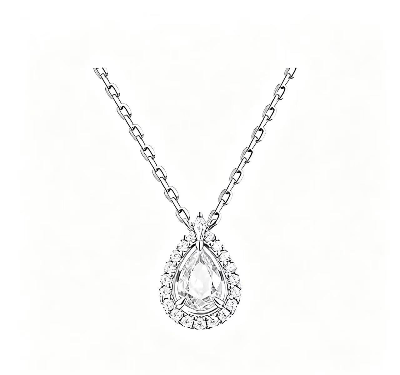 S925 Sterling Silver Blue Tear Necklace