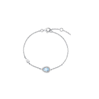 S925 Sterling Silver Blue Tear Necklace