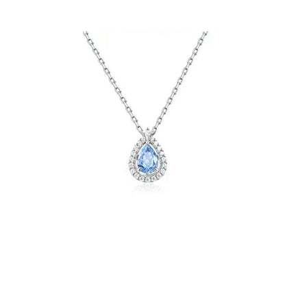 S925 Sterling Silver Blue Tear Necklace