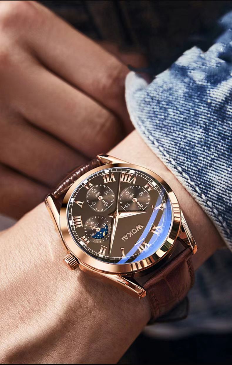 Men's Leather Strap Quartz Watch | Classic Alloy